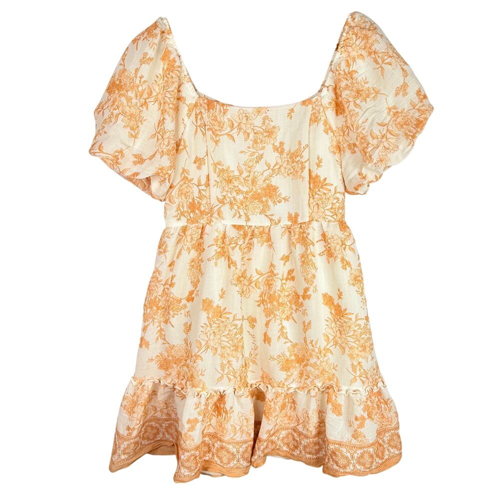 Blu Pepper White Floral Babydoll Dress M